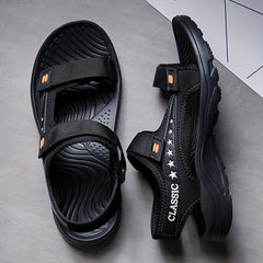 Men's Open Toe Hook And Loop Sandals Non Slip Comfortable Beach Shoes