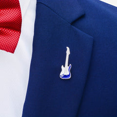 Delicate Guitar Instrument Collar Pin For Men