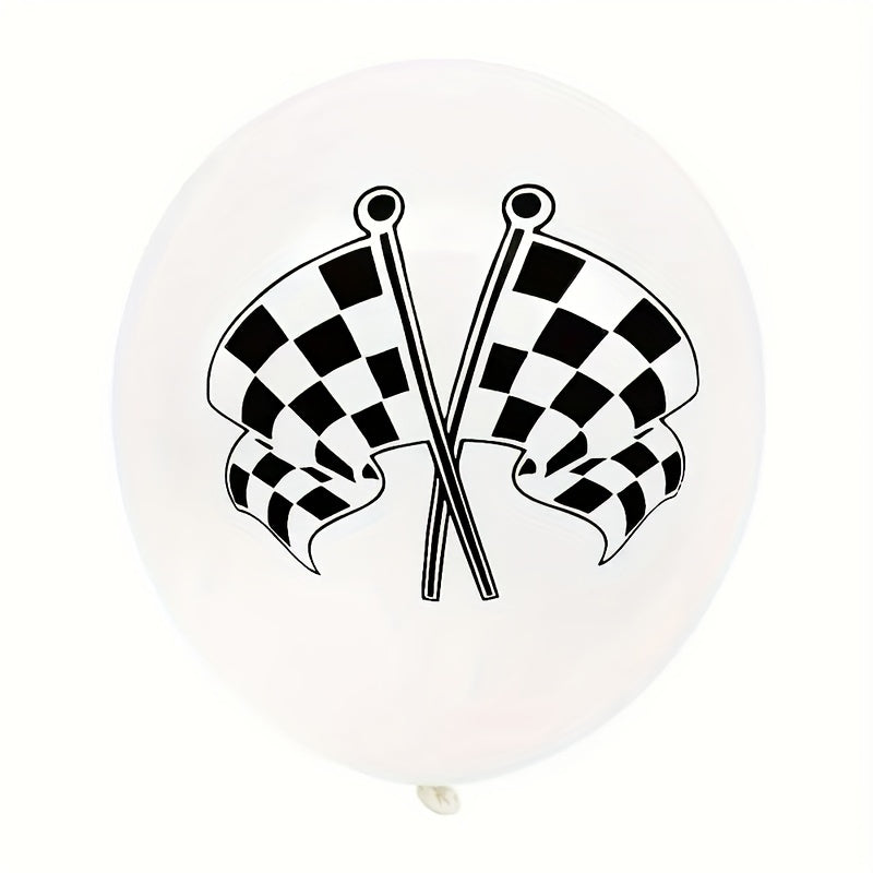10pcs Checkered Flag Balloons Racing Car Theme Birthday Party Decoration