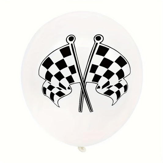 10pcs Checkered Flag Balloons Racing Car Theme Birthday Party Decoration