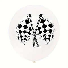10pcs Checkered Flag Balloons Racing Car Theme Birthday Party Decoration