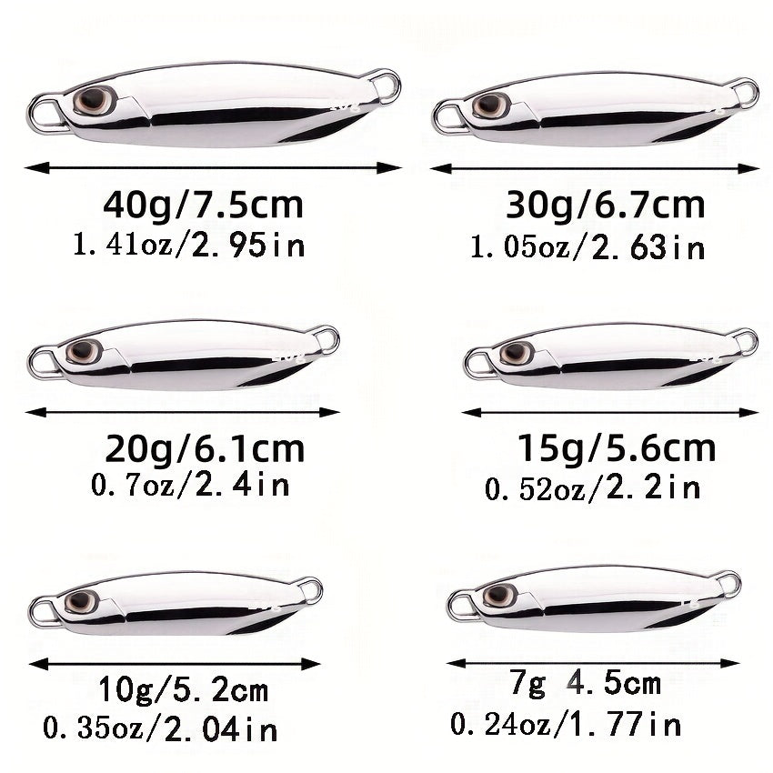 Electroplated Metal Spoon Fishing Lures 7g-40g with Hooks