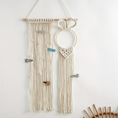 Bohemian Hand Woven Bunny Hairpin Rack Wall Decoration