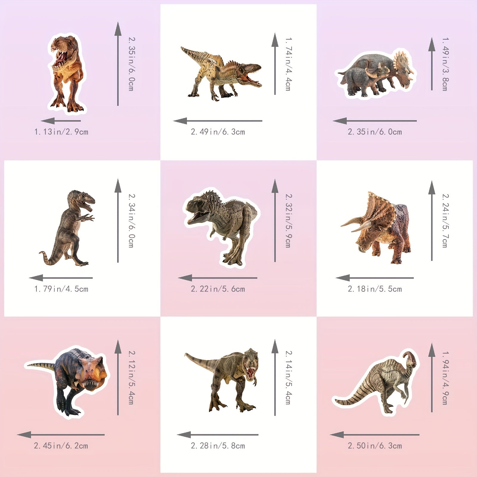 50pcs Realistic Dinosaur Stickers for Luggage Skateboard Motorcycle Decoration