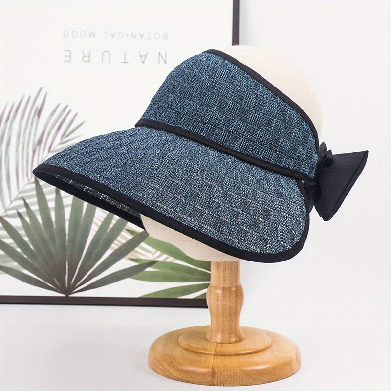 Breathable Wide Brim Visor Hat Women UV Protection Travel Beach Hat