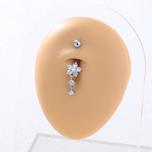 Flower Shape Tassel Belly Button Ring Body Piercing Jewelry