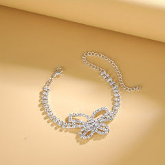 Rhinestone Double Hollow Love Heart Moon Star Anklet