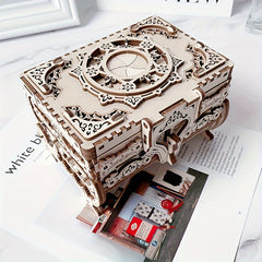 Antique Jewel Box 3D Wooden Puzzle Model Kits DIY Home Decoration