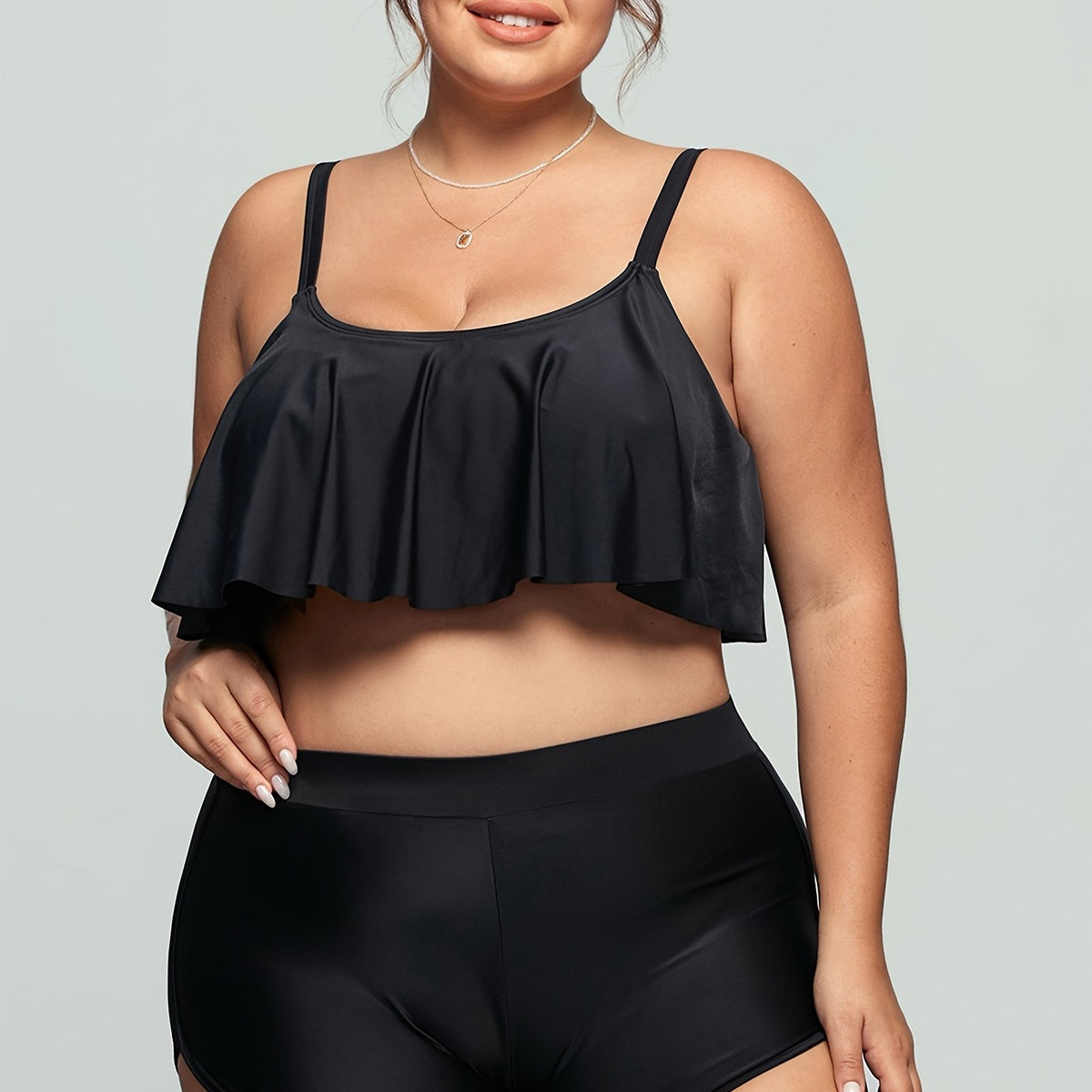  Ruffle Trim Bikini Set for Women