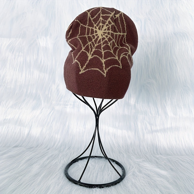 Y2K Candy Knit Beanie Hat Letter Jacquard Elastic Warm Skull Cap