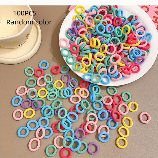 100pcs Colorful Girls Elastic Hair Bands Kids Hair Accessories Sets