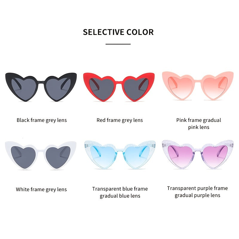 Heart Shaped Jelly Sunglasses Candy Peach Heart Y2K Cat Eye Women Sunglasses