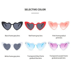Heart Shaped Jelly Sunglasses Candy Peach Heart Y2K Cat Eye Women Sunglasses