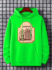 'Love For London' Print Hoodie Men's Pullover Sweatshirt