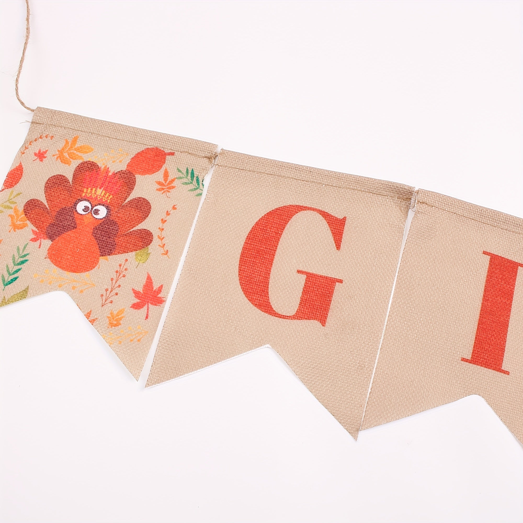 Friends Giving Pull Flag Banner Pumpkin Turkey Dovetail