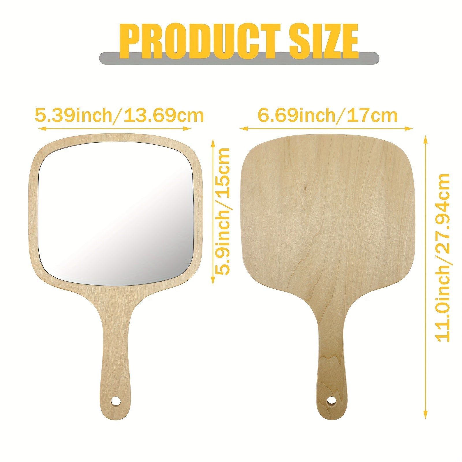 Natural Bamboo Handheld Mirror w/ Handle