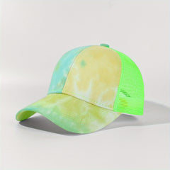 Gradient Tie Dye Trucker Hat Printed Baseball Cap Mesh Breathable Dad Hats