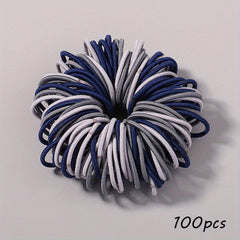 100pcs Elastic Hair Ties for Girls - Perfect Gift for Parties & Daily Life