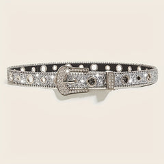 Y2K Sparkly Sequin Belt Gothic Punk Western Cowboy Cowgirl Belt
