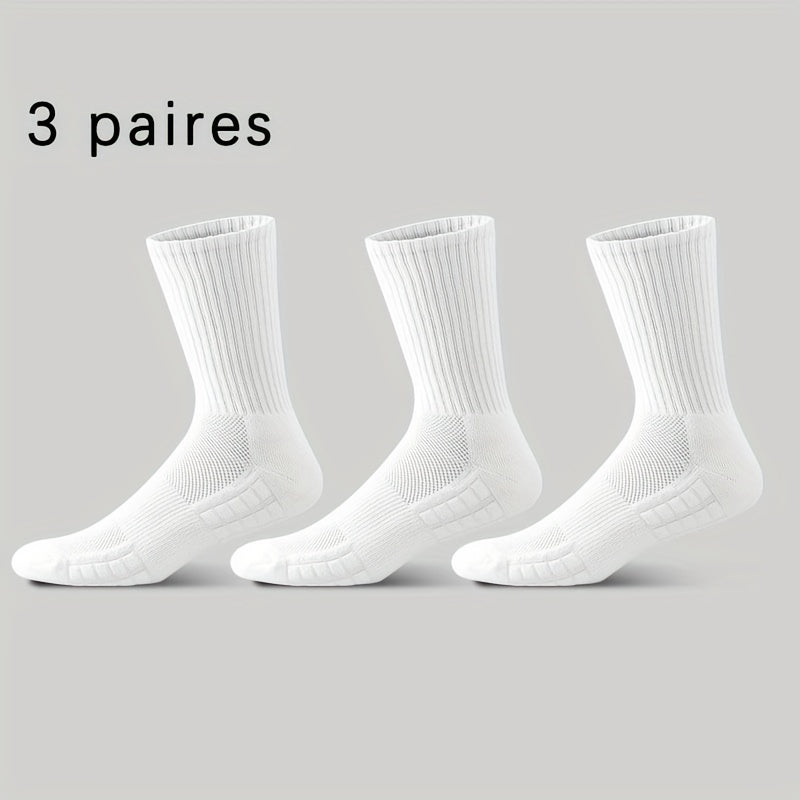 Men's Thick Cotton Sports Socks - Breathable & Anti-Odor - 3 Pairs