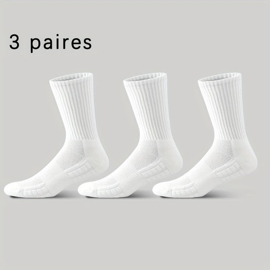 Men's Thick Cotton Sports Socks - Breathable & Anti-Odor - 3 Pairs