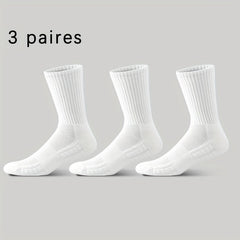 Men's Thick Cotton Sports Socks - Breathable & Anti-Odor - 3 Pairs