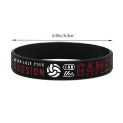 Sporty Silicone Volleyball Bracelet with Motivational Sayings