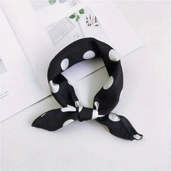 Polka Dot Print Scarf Square Neck Wrap Bandana Head Accessory