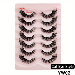 7 Pairs Cat Eye Dramatic False Eyelashes 8D Fluffy Extension Volume