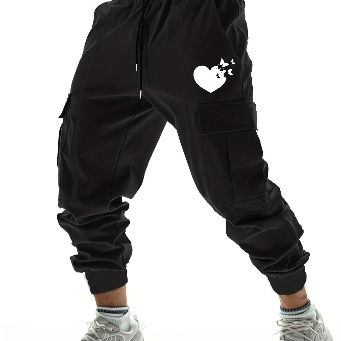 Butterfly Pattern Cargo Pants Men's Joggers Spring Fall Outdoor