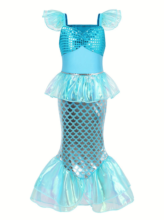 Mermaid Princess Dress With Accessories Set - Fairy Tale Cosplay Costume
