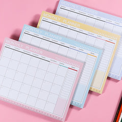 Small Fresh Weekly Planner Desktop Schedule Book with Sticky Notes