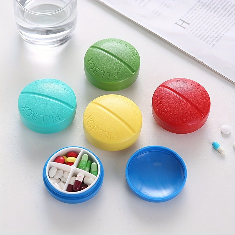 Portable Pill Box Compact Travel Pill Organizer with Sealed Compartments