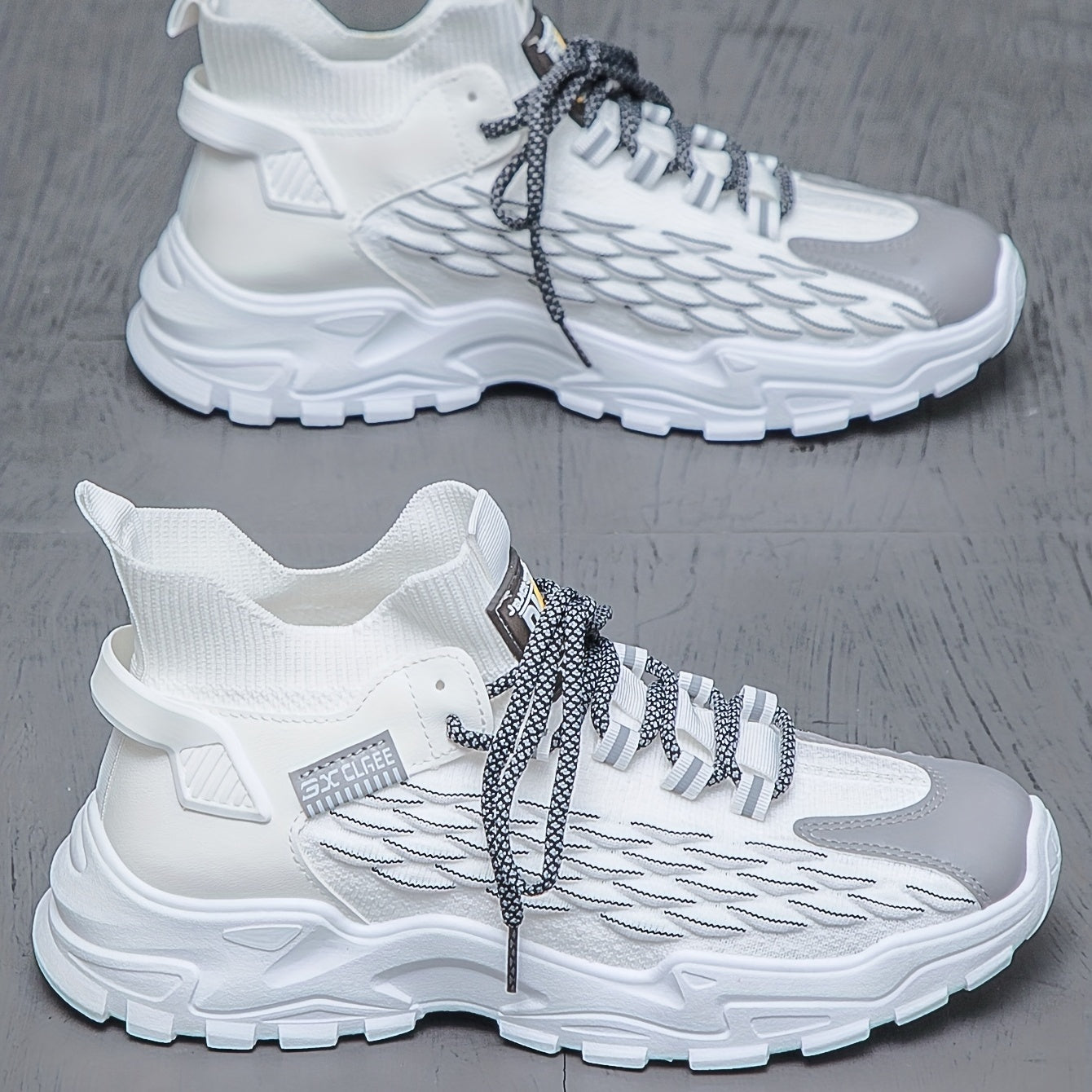 Men's Chunky Slip-On Sneakers with Shoelaces