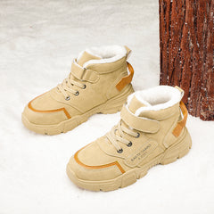 Kids Snow Boots Lace Up Fleece Lined Anti-slip Shoes