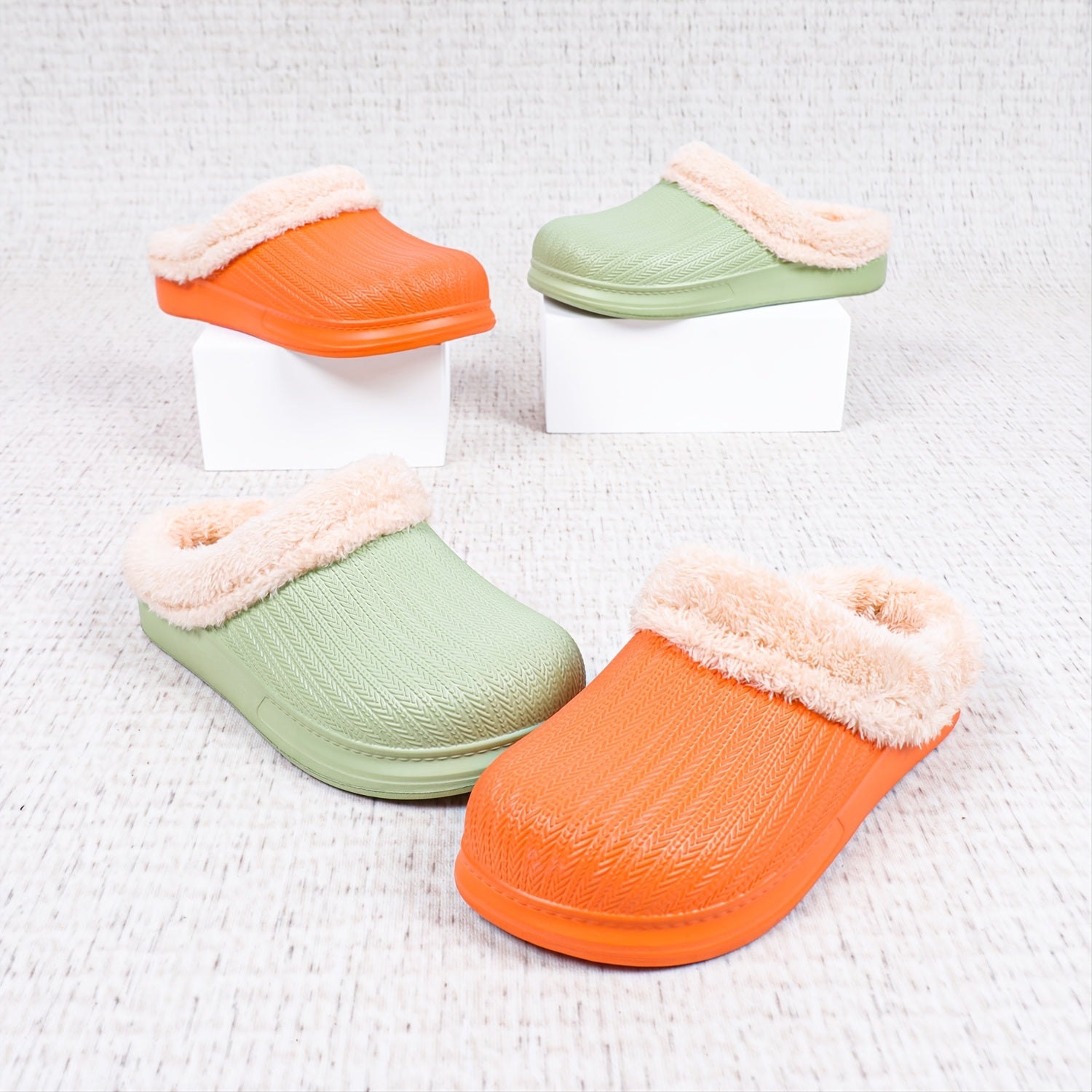 Women's Plush Warm Slippers Waterproof & Fuzzy House Shoes