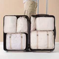 7 Travel Packing Cubes Mesh Luggage Storage Bags Shoes Bag