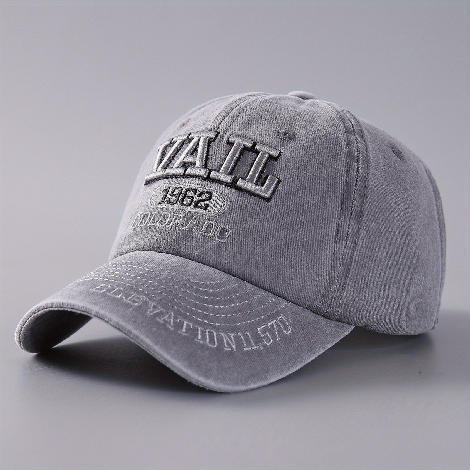 3D Embroidery Letter Baseball Cap Denim Retro Duck Tongue Cap