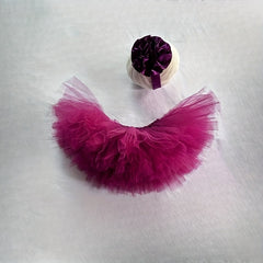Plum Blossom Tutu Skirt and Headband Set - Purple Tutu Set for Baby Girl