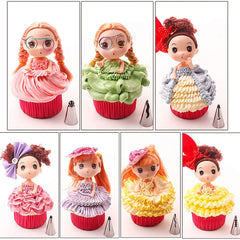 7pcs Pleated Skirt Tube Nozzle Set for Pastry Baking