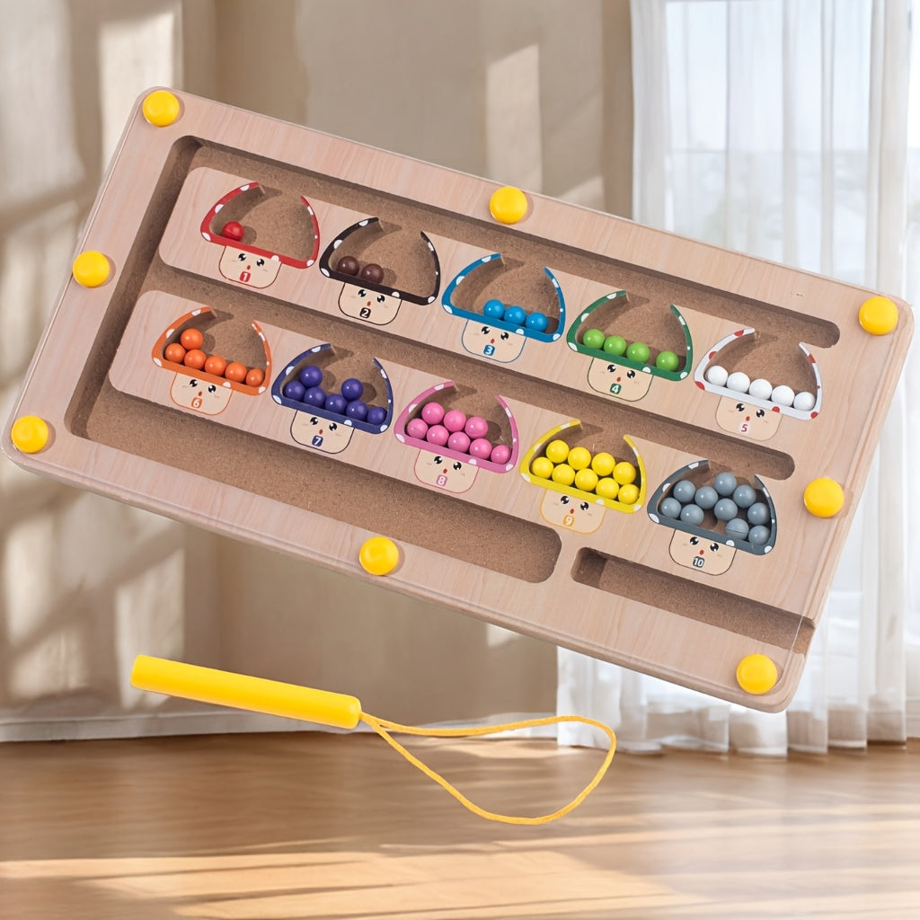 Magnetic Wooden Maze Control Pen Training Recognition Number Recognition Puzzle