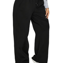  Casual Pants Women's Plus Solid Elastic Drawstring High Rise