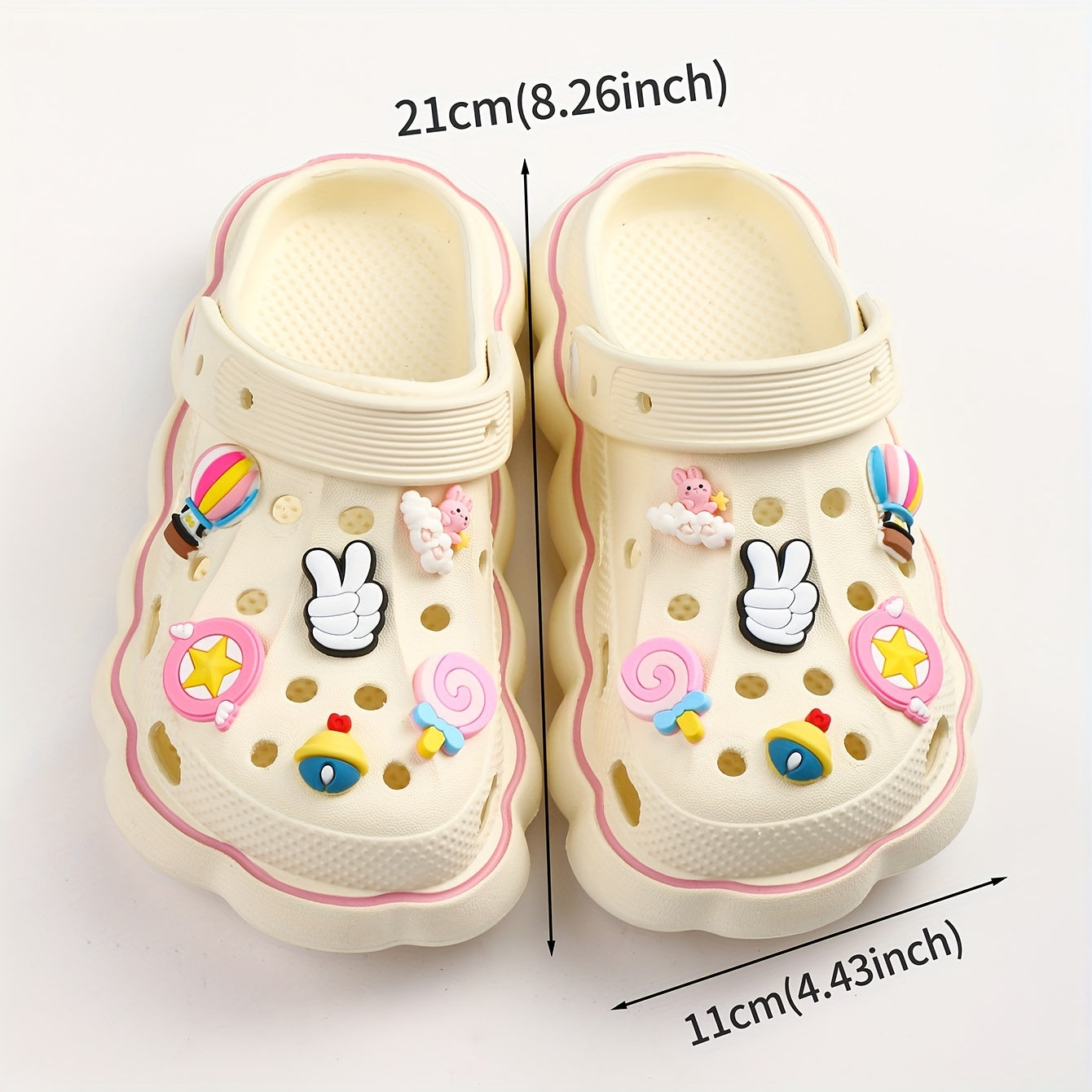 12pcs Cloud Bunny Hot Air Balloon Shoe Flower Decoration