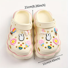12pcs Cloud Bunny Hot Air Balloon Shoe Flower Decoration