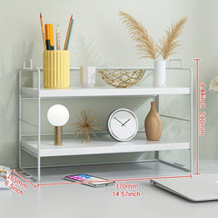 Desktop Rack Desk Storage Double Layer Shelf Office Dormitory Cosmetic Finishing