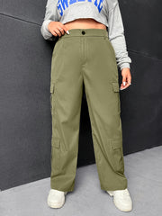  Women's Cargo Trousers High Rise Wide Leg Pants