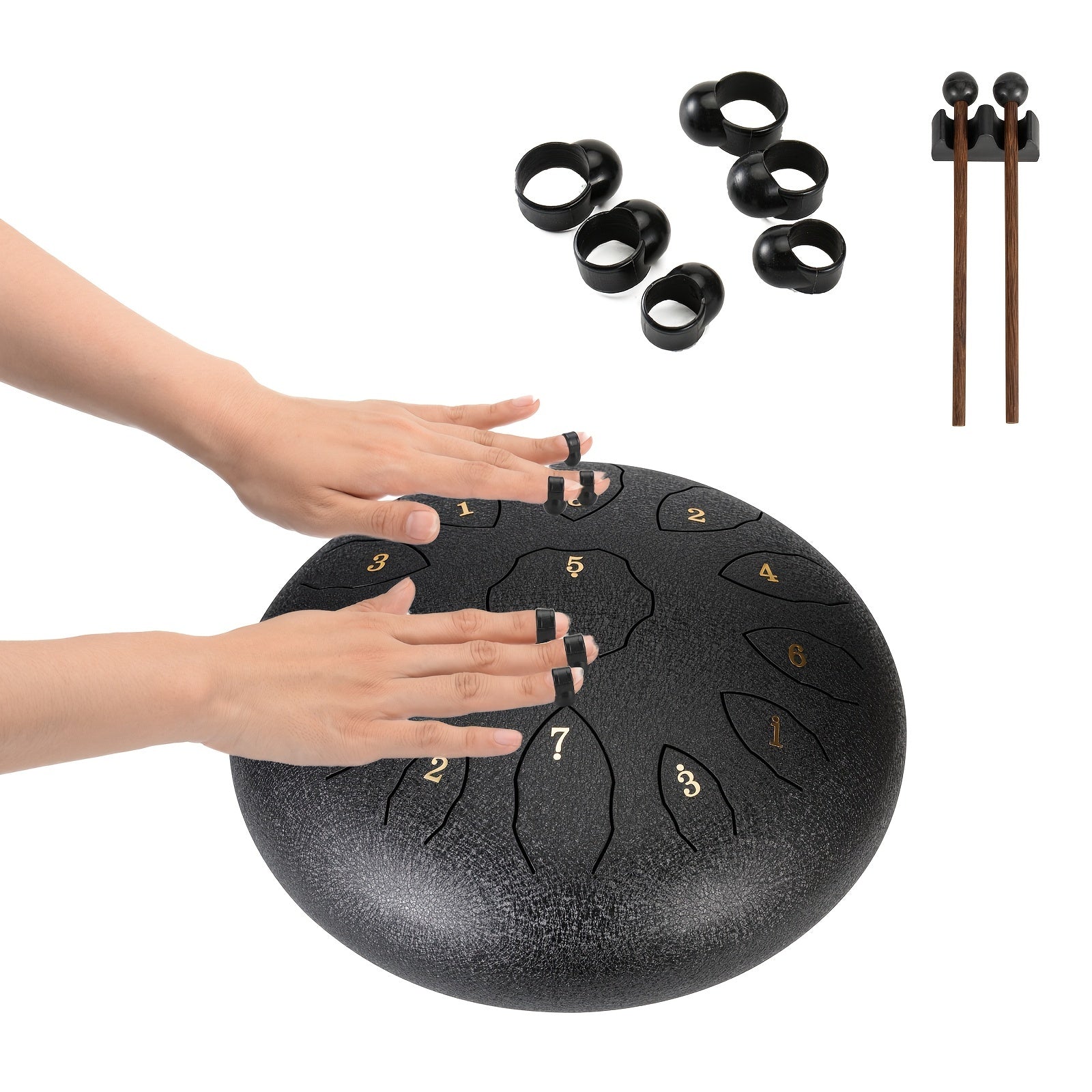 Steel Tongue Drum 13 Note C Key Hanplate Percussion Instrument with Drum Mallets