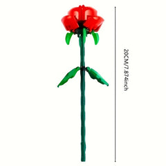 Red Rose Bouquet Small Building Blocks Toy