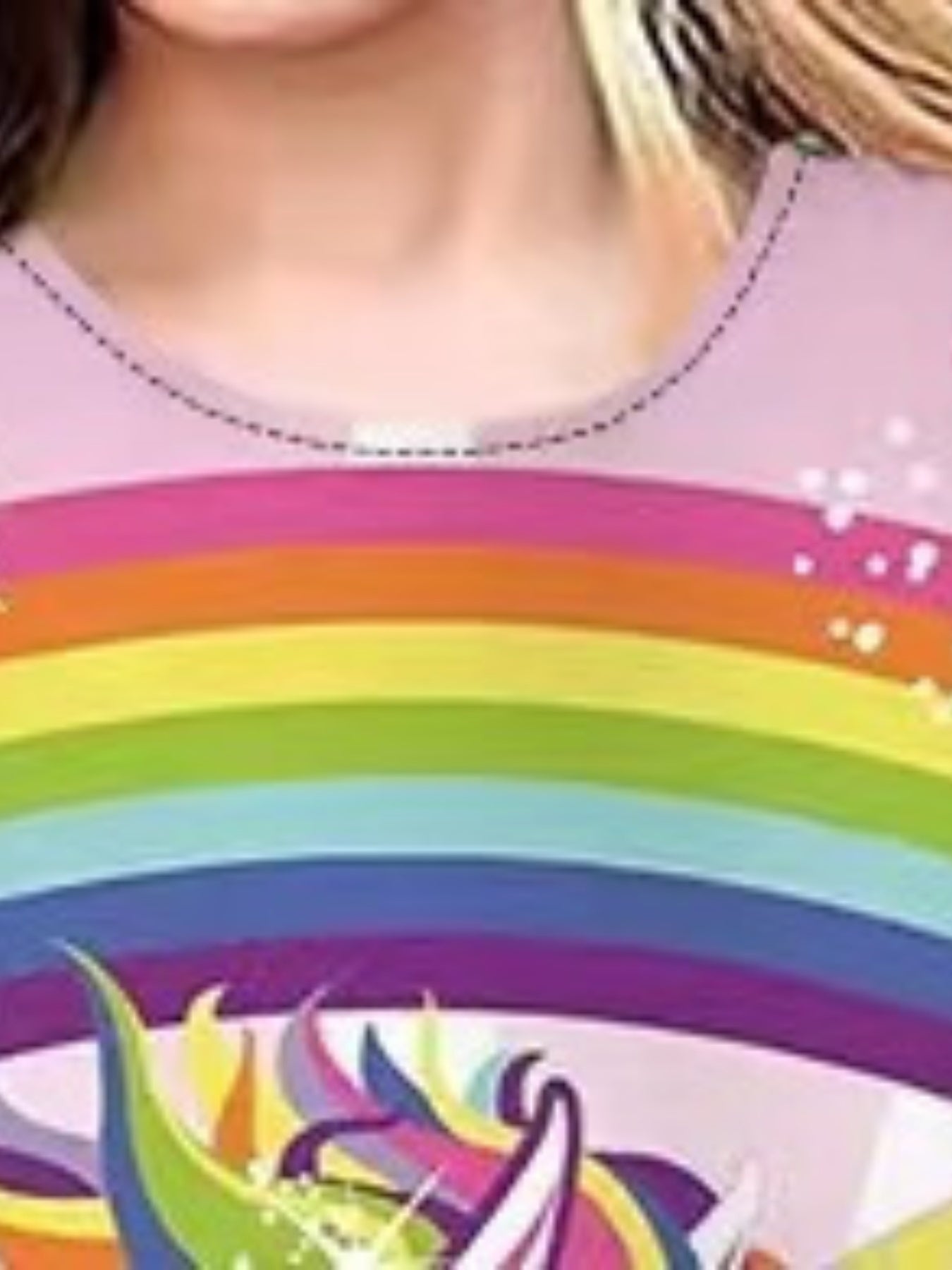 Girls 3D Print Off Shoulder Party Princess Dress