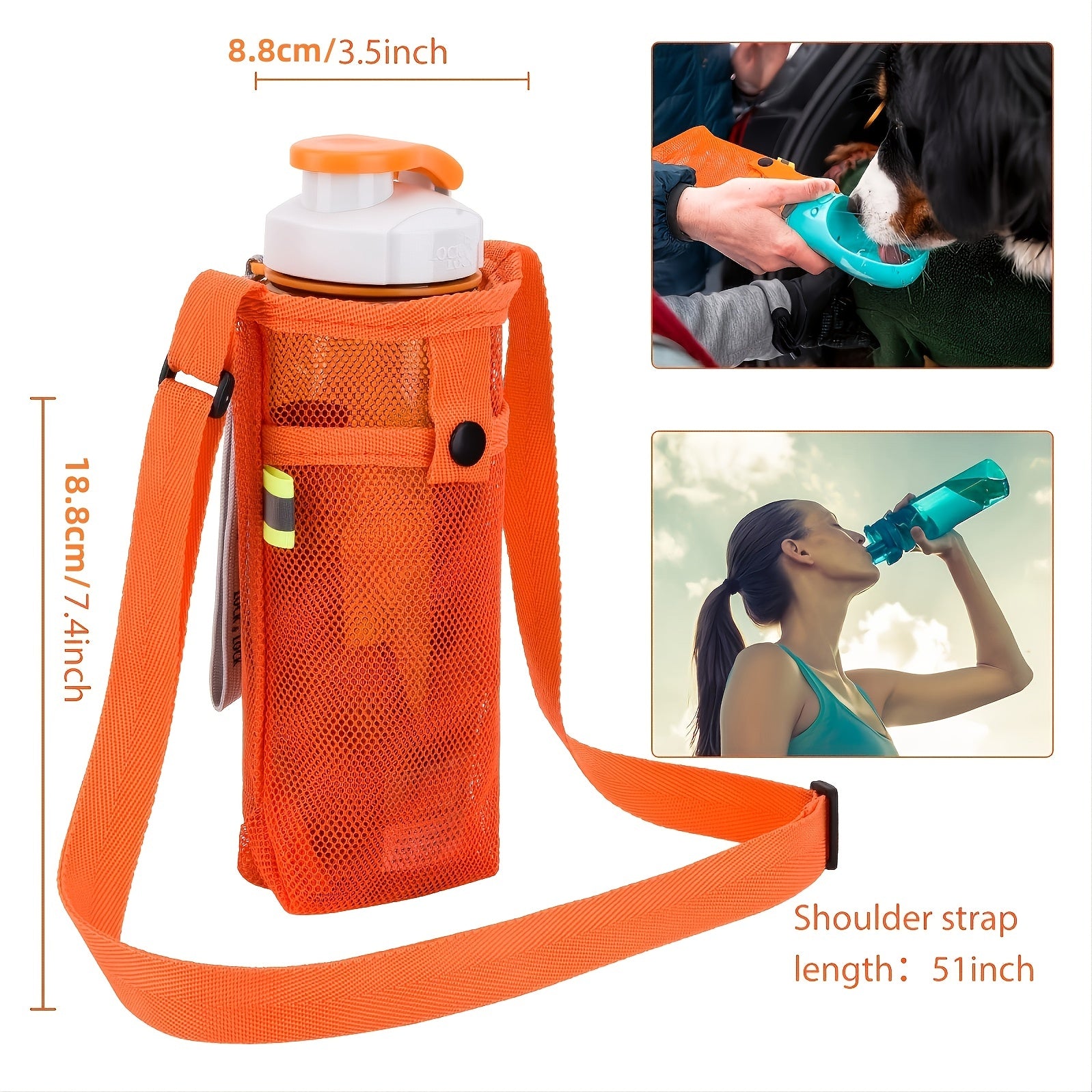 2pcs Water Bottle Holder Shoulder Strap for Outdoor Sports Gym Hiking Camping